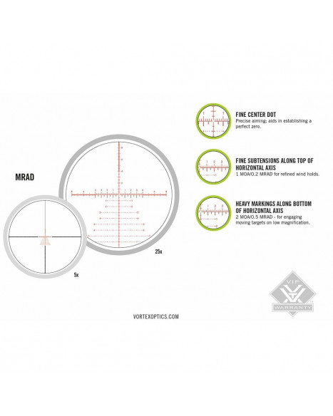 Vortex Strike Eagle 5-25x56 FFP, riktm. EBR-7C MRAD