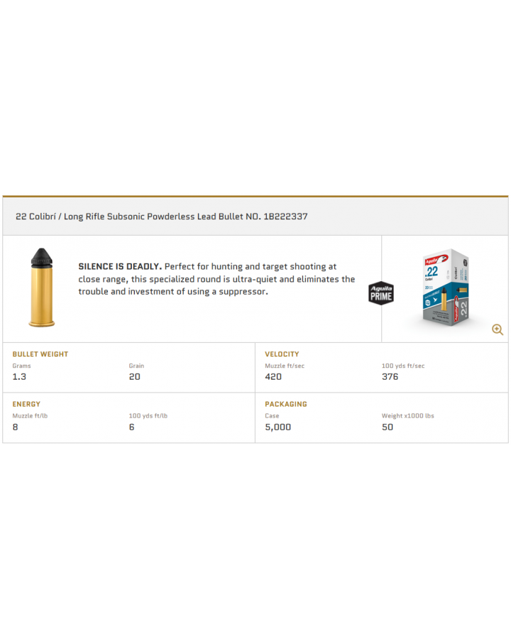 Aguila Colibri Subsonic Powderless...