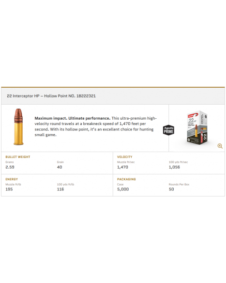 Aguila Interceptor HP 40gr .22lr