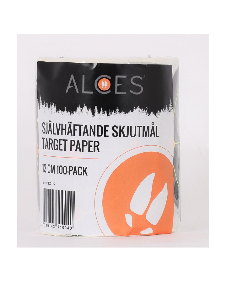 Alces Självhäftande skjutmål 12cm 100-pack