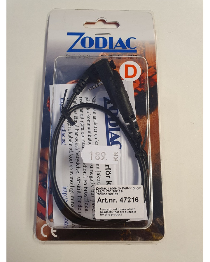Zodiac kabel Peltor Team Pro D (47216)