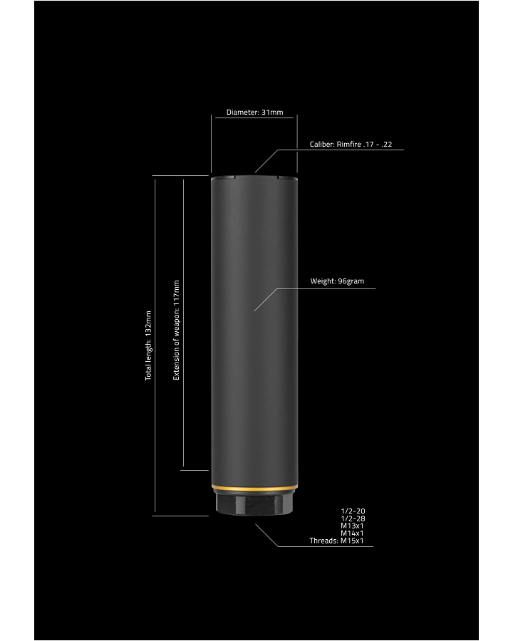 Stalon RF, 1/2-20 unf, Rimfire .17-.22
