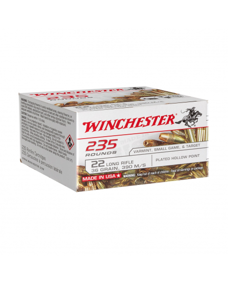 Winchester Super-X 36gr LHP Copper Plated, 235 rounds