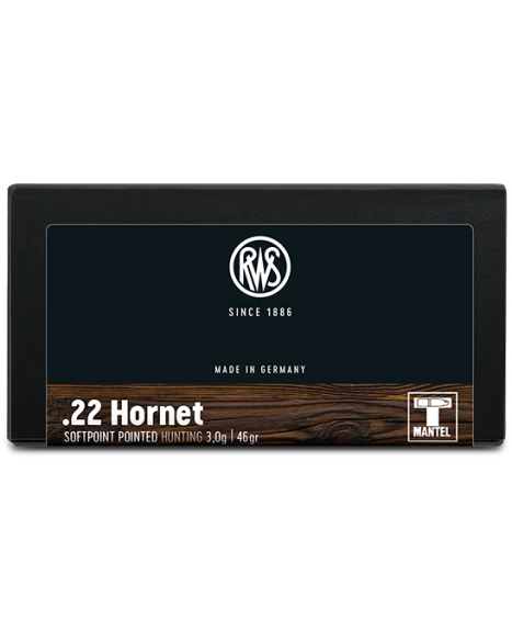 RWS Ammunition .22Hornet 46gr/3,0g SP
