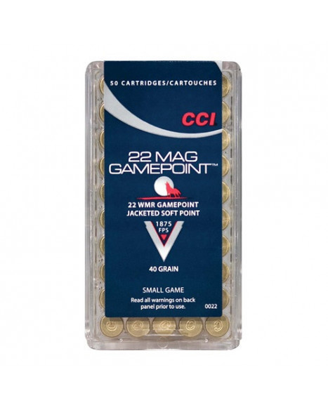 CCI Ammunition GAMEPOINT .22WMR 40gr/2,6g SP
