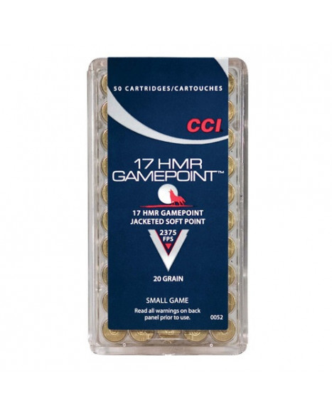 CCI Ammunition .17HMR Gamepoint 20gr/1,3g SP