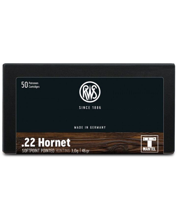 RWS Ammunition .22Hornet 46gr/3,0g SP