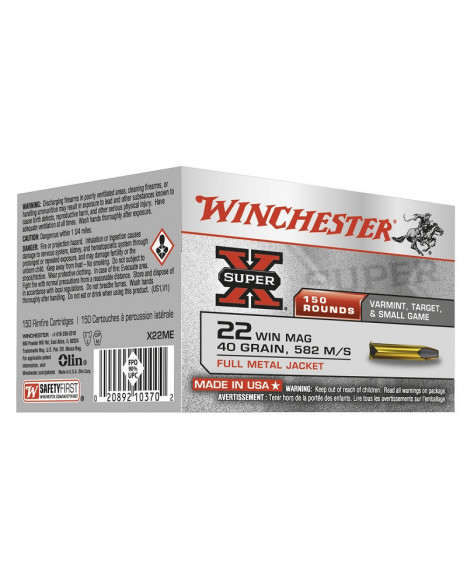 Winchester Ammunition SuperX .22WMR 40gr/2,6g FMJ